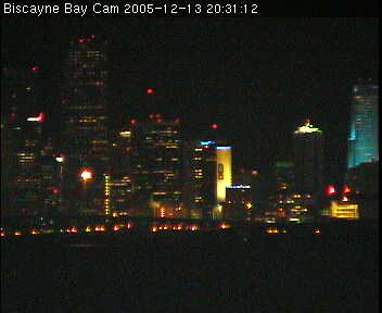 Wannman.Cam Biscayne Bay Cam webcam view over sunny Miami